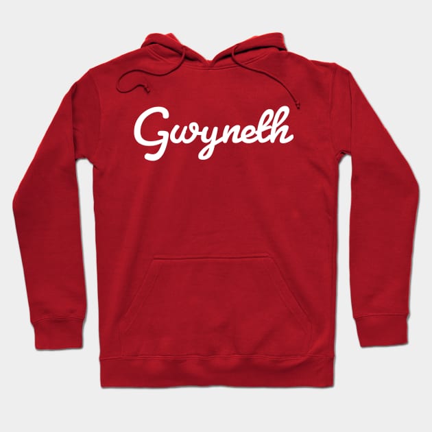 Gwyneth White Cursive Script Hoodie by ellenhenryart